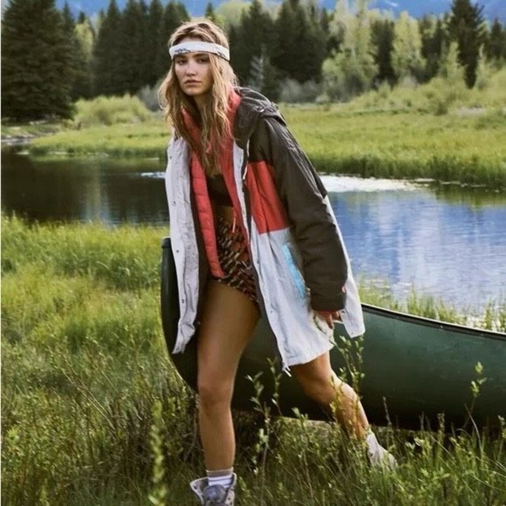 Free People Colorblock Ski Jacket in Black, White, Red, Blue